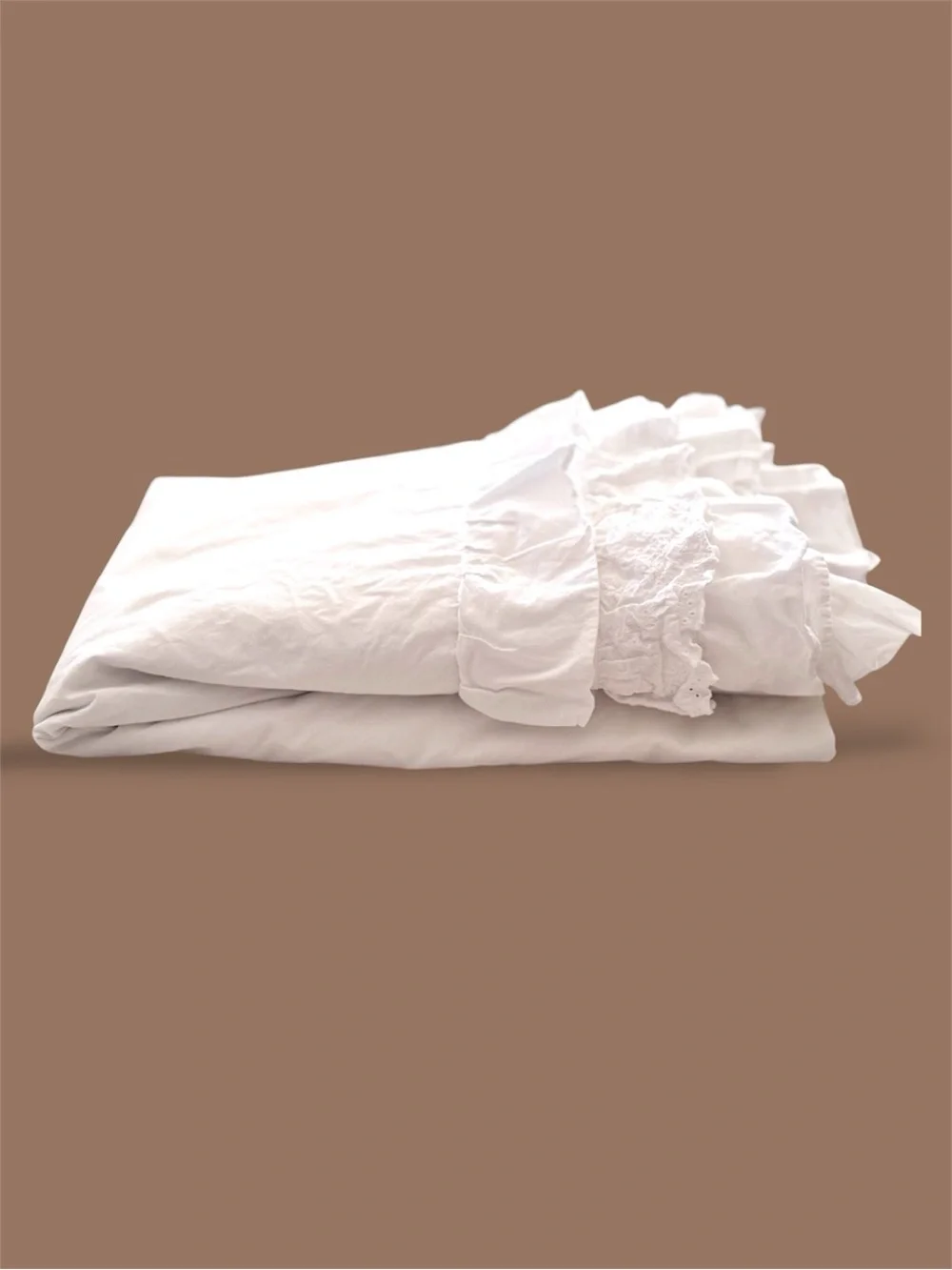Rachel Ashwell Shabby Chic Petticoat Twin Duvet Cover White Cotton Eyelet Ruffle